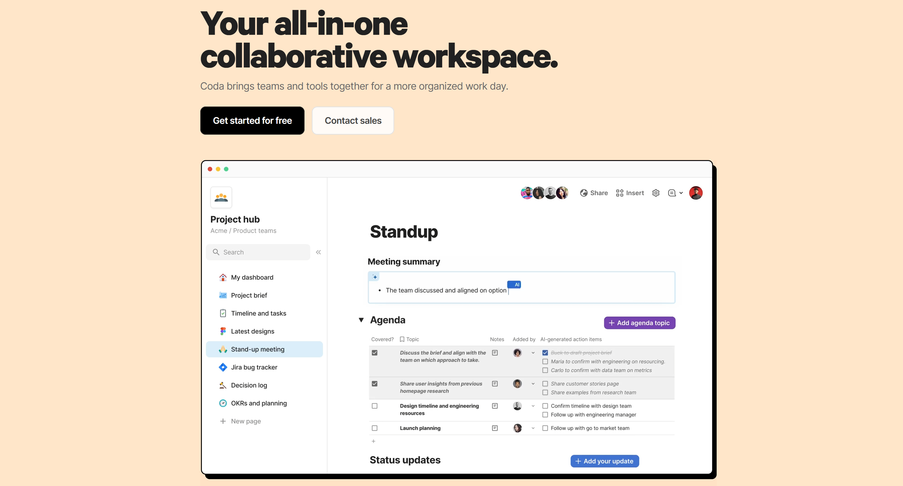 Coda marketing tool preview