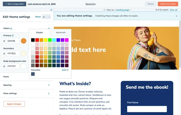 HubSpot CMS hero background