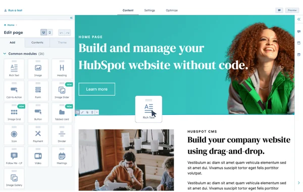 HubSpot CMS screenshot 1