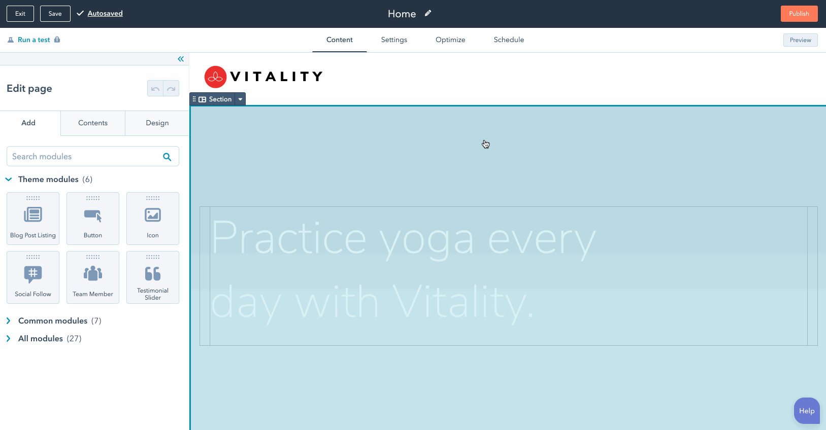 HubSpot CMS screenshot 2