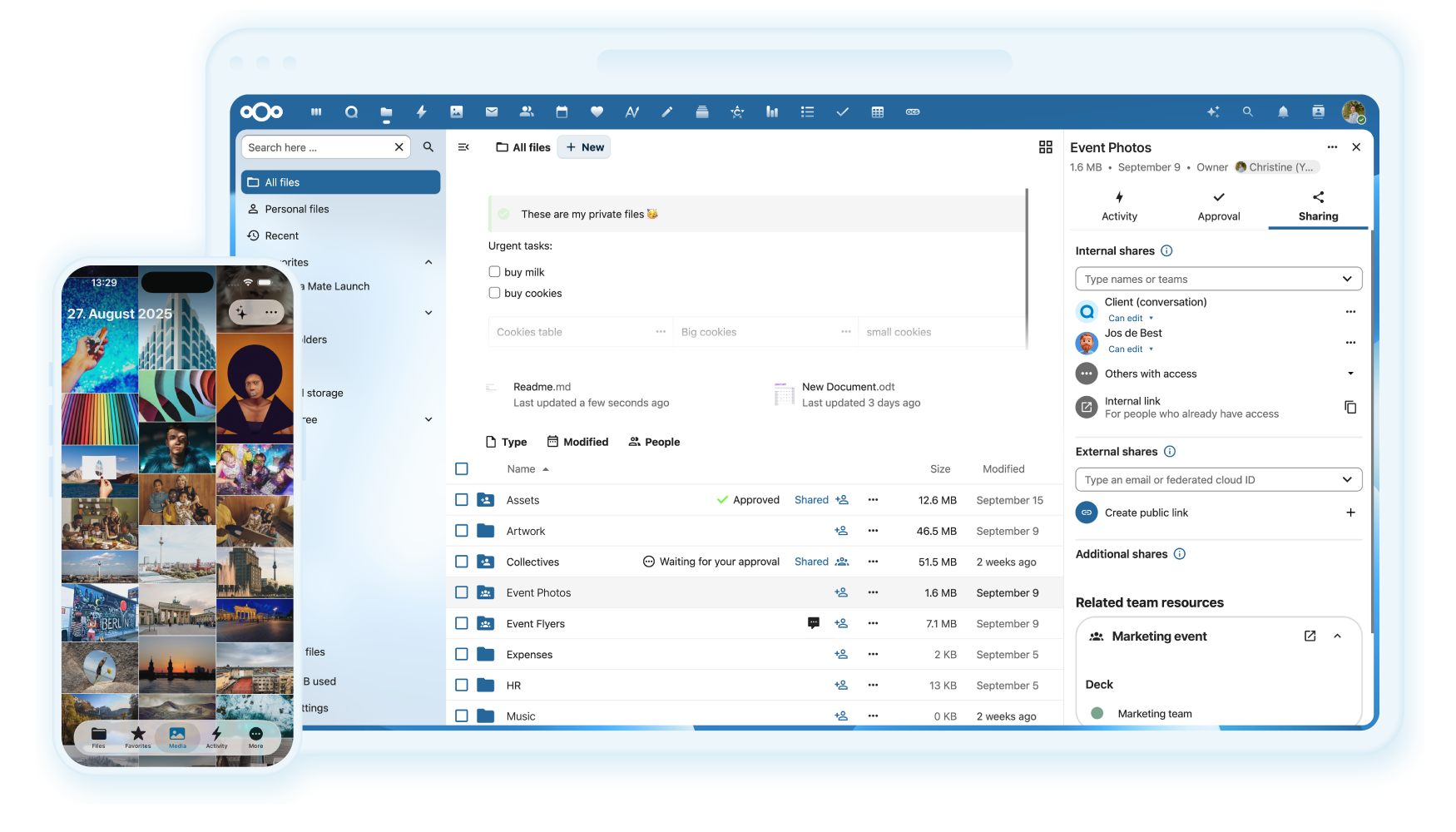 Nextcloud screenshot 2