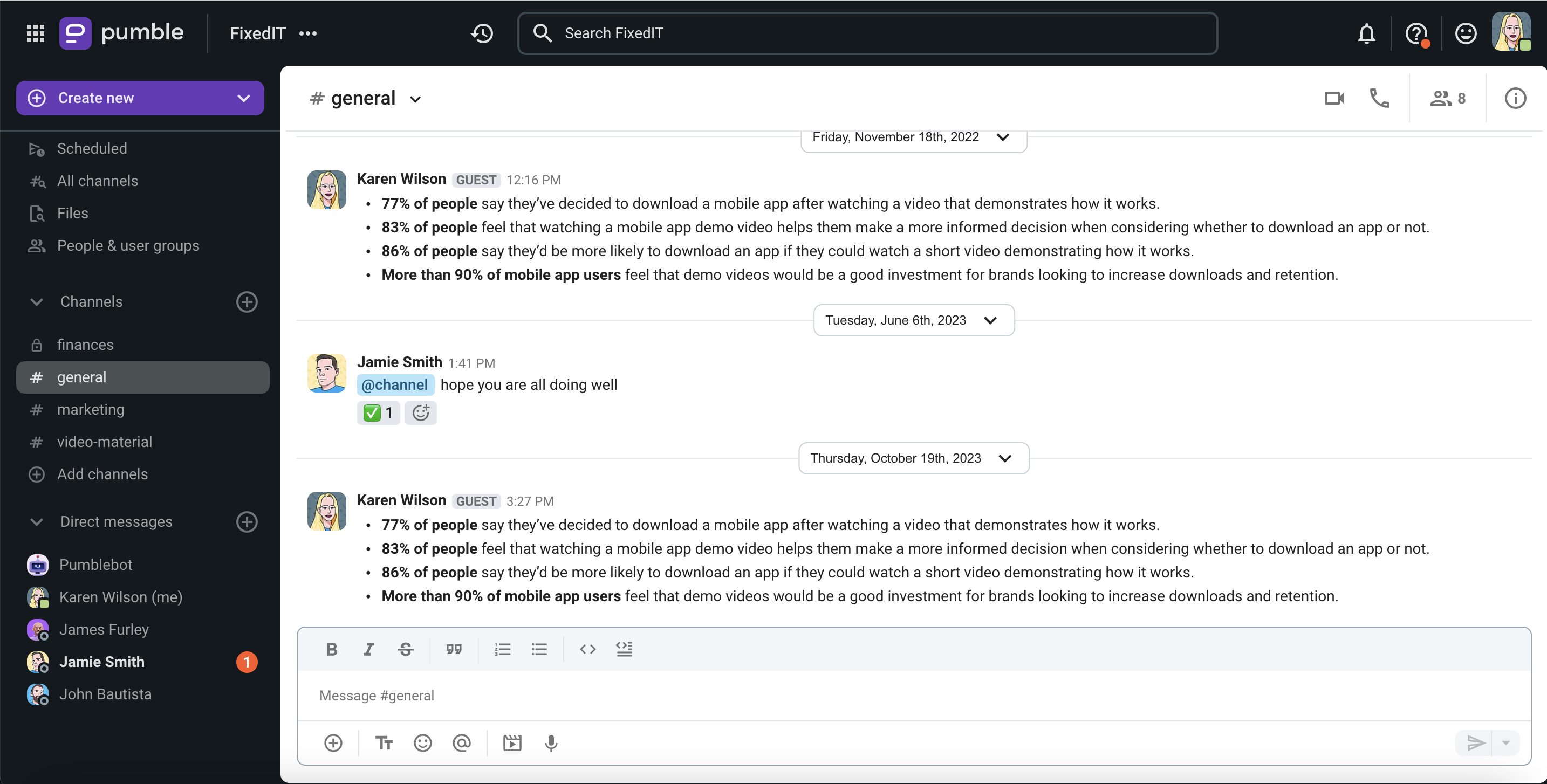 Pumble screenshot 1