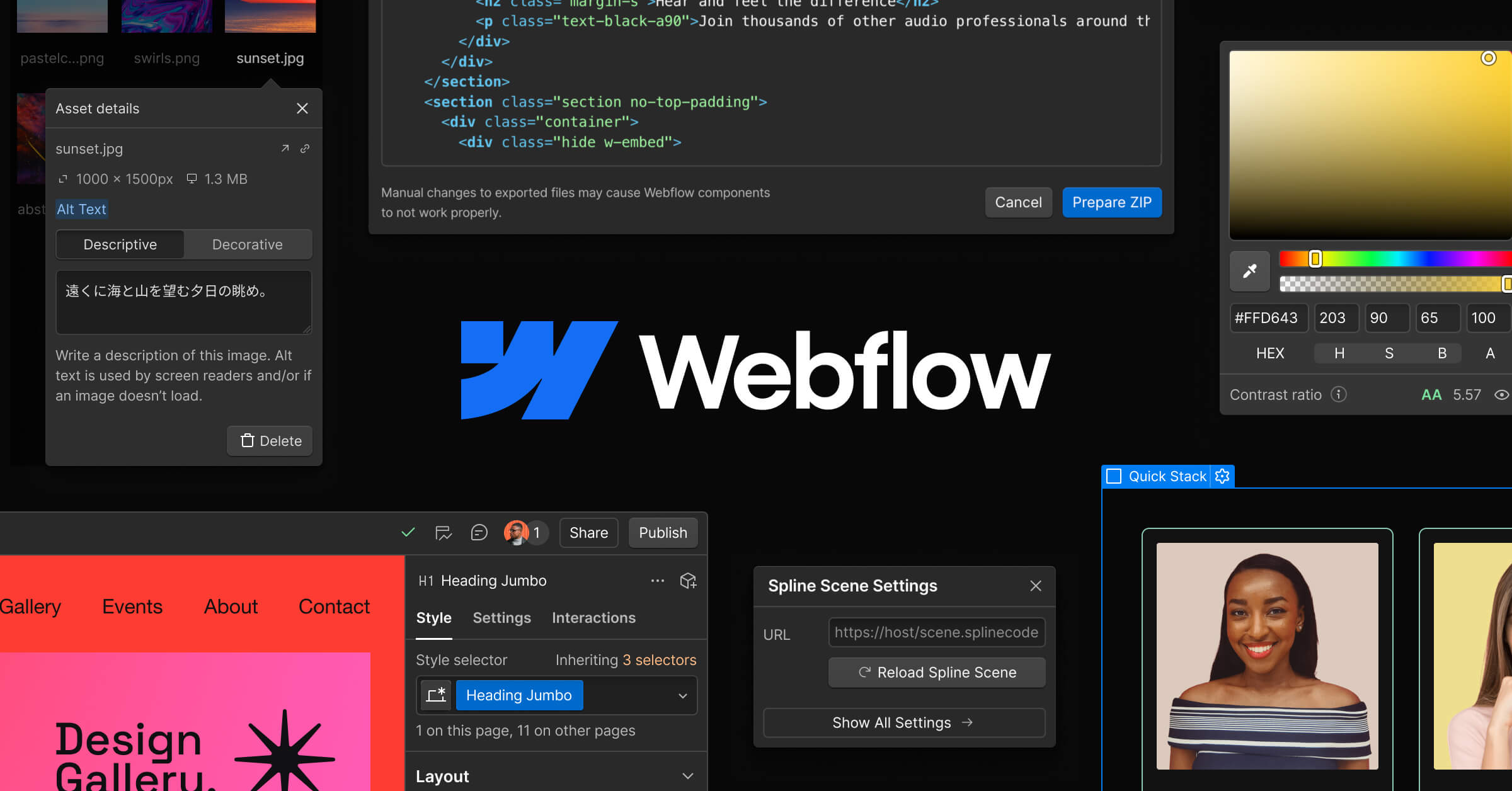 Webflow hero background
