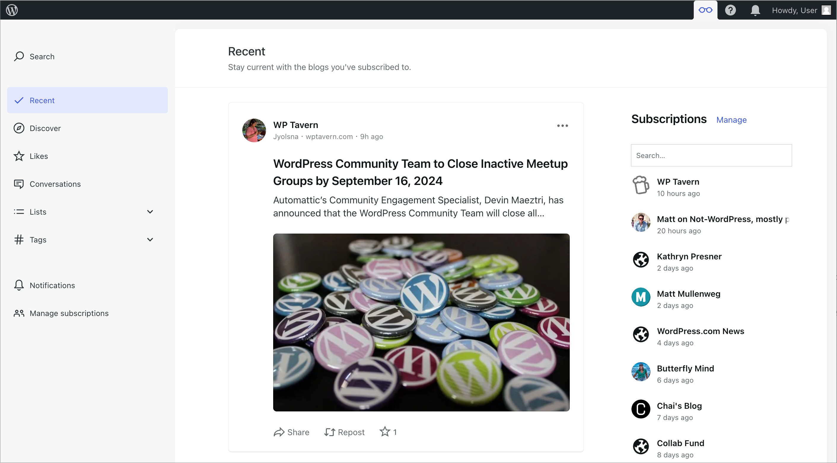 WordPress.com screenshot 1